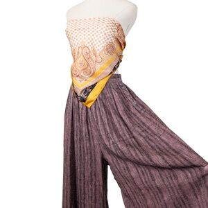 70s Looking Glass Knit Culottes Capri’s Wide Leg High Waisted Striped Oversized